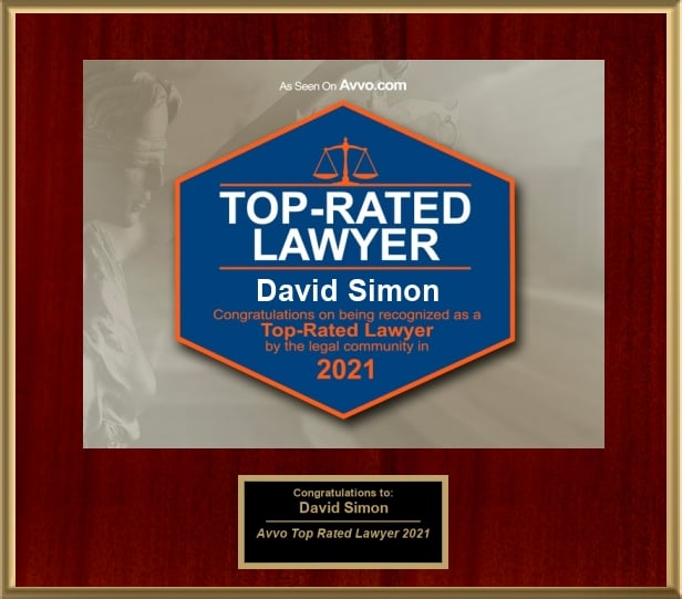 As Seen On Avvo.com | Top-Rated Lawyer | 2021 | David Simon